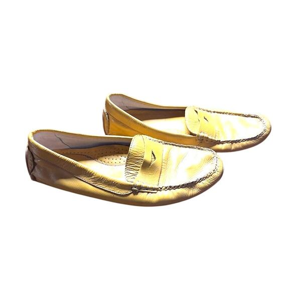 LL Bean Mountainville Men\'s Yellow Leather Slip-On Penny Loafer Shoes Size 9.5 M main image 5
